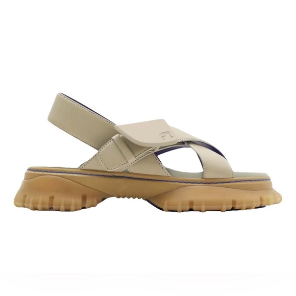 Burberry - Pebble Leather Field Sandals - Picture 1 of 6